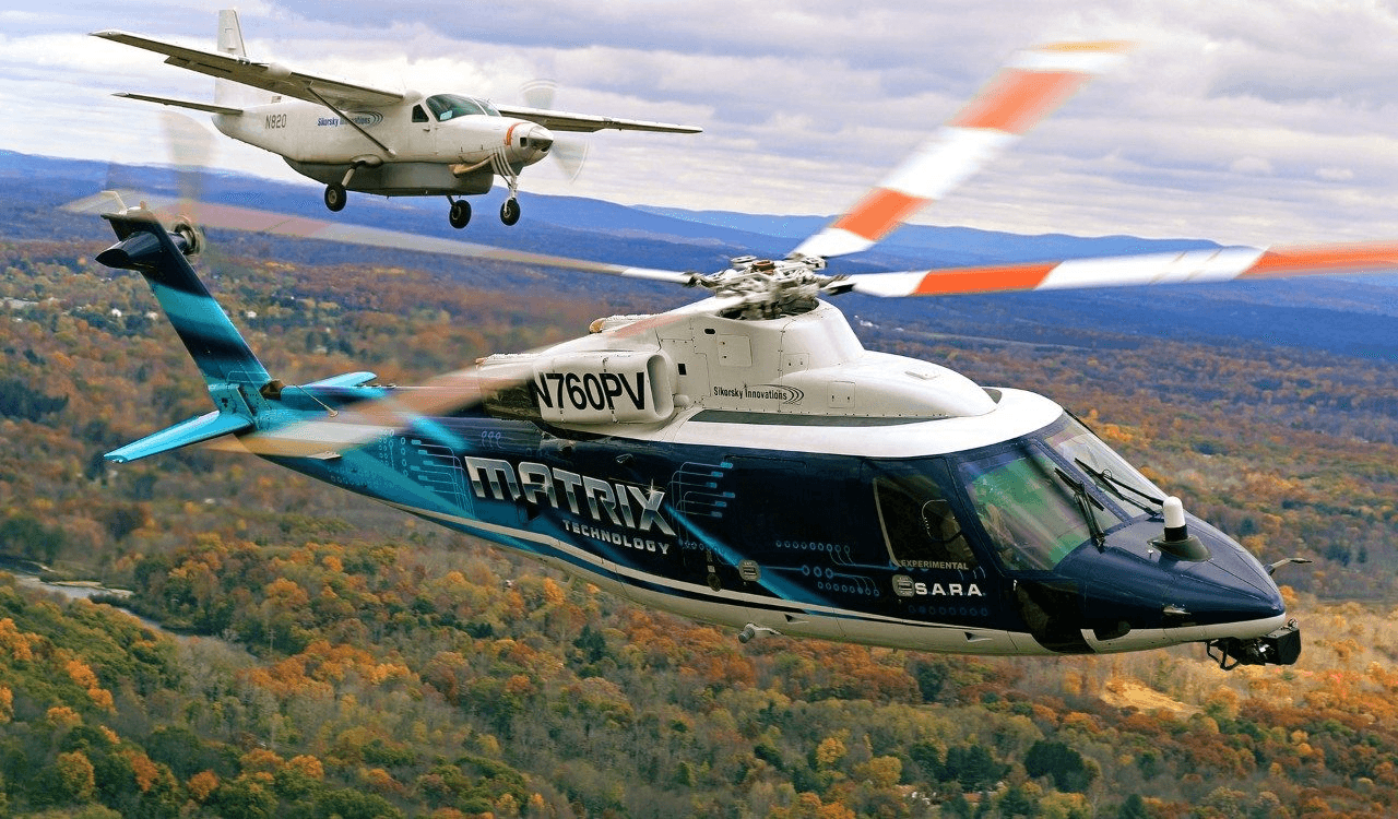 A Cessna 208 and SARA flying over New York.