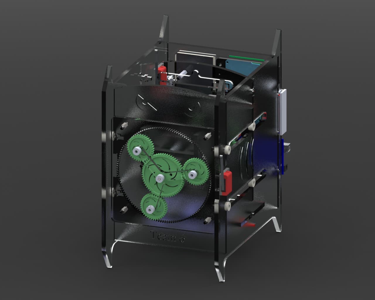 A SolidWorks mockup of the final design.