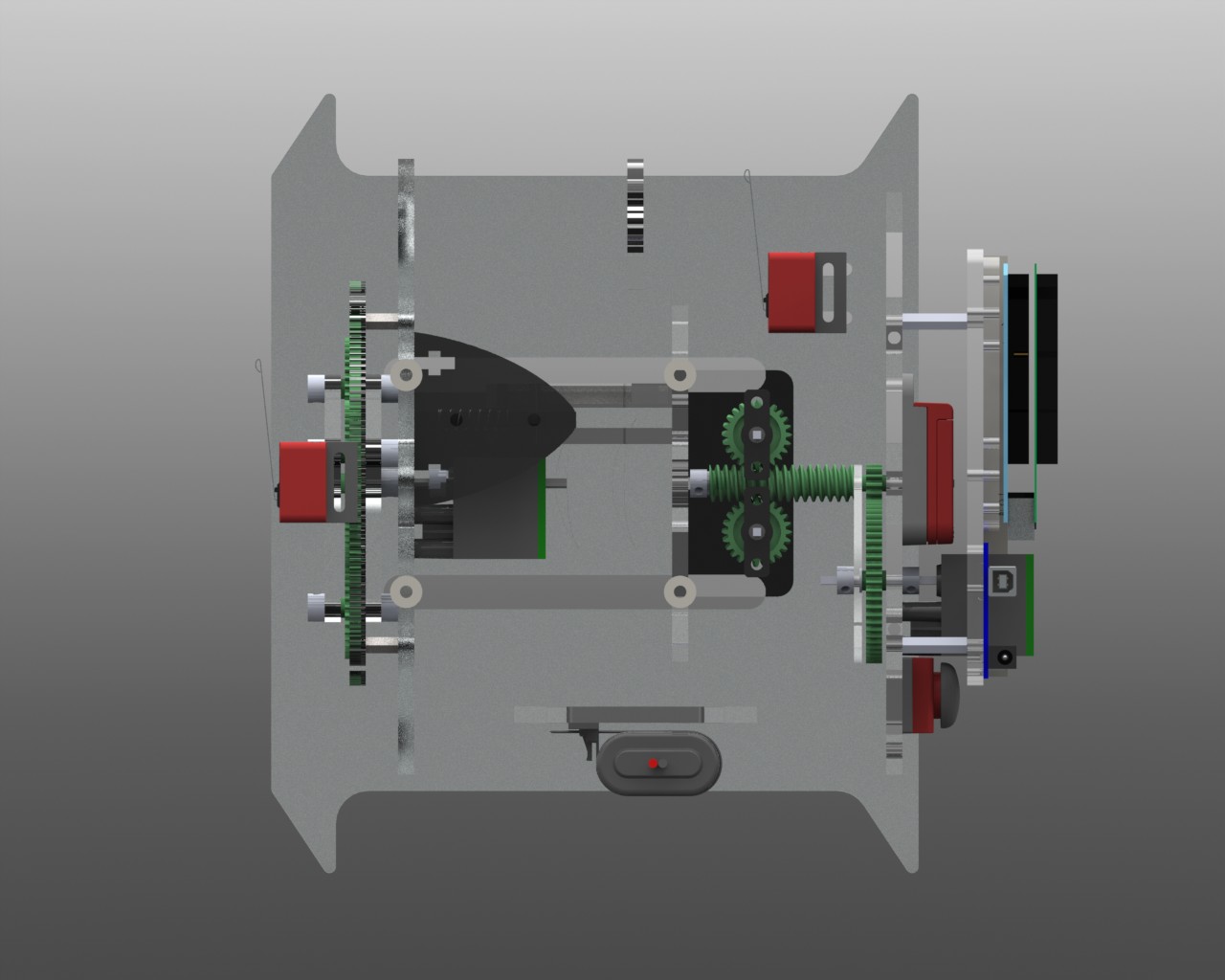 Cross-sectional view of the robot's internal components.